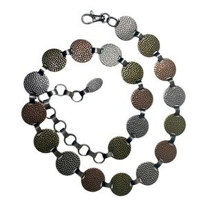 Nine West Women’s Boho Medallion Metal Bronze, Gold & Silver Disk Belt